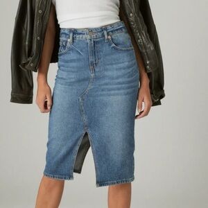 Lucky brand Denim Midi blue Skirt 8 10